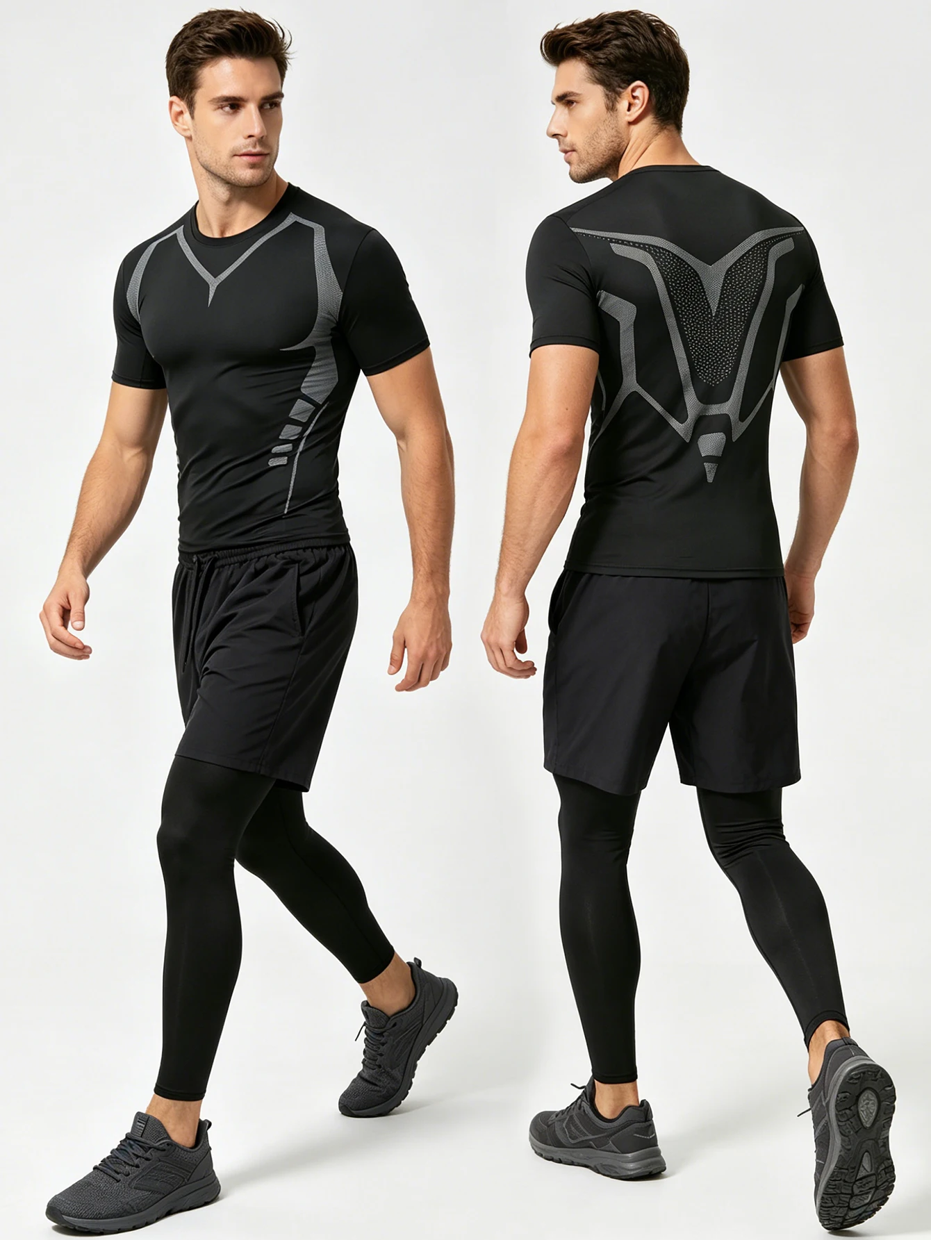 3-Piece Men’s Set, Short-Sleev - đánh giá và giá Running Gear Track