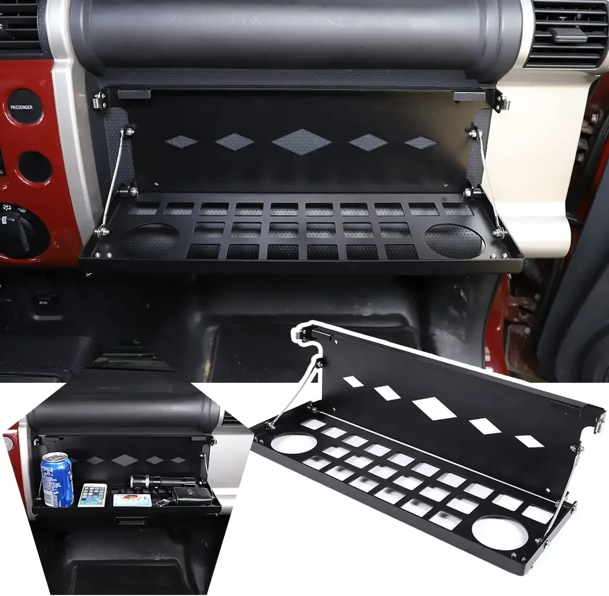 

For Toyota FJ Cruiser 2007-2021 Car Co-Pilot Storage Rack Multifunctional Folding Food Cup Tray Holder Car Interior Accessories