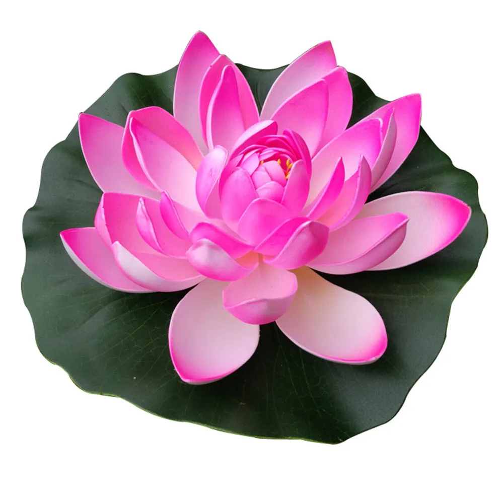 18cm Artificial Decorative Plant Floating Lotus Shape Water Surface Decorartion for Home Pool Pond Yard Garden Party Decors