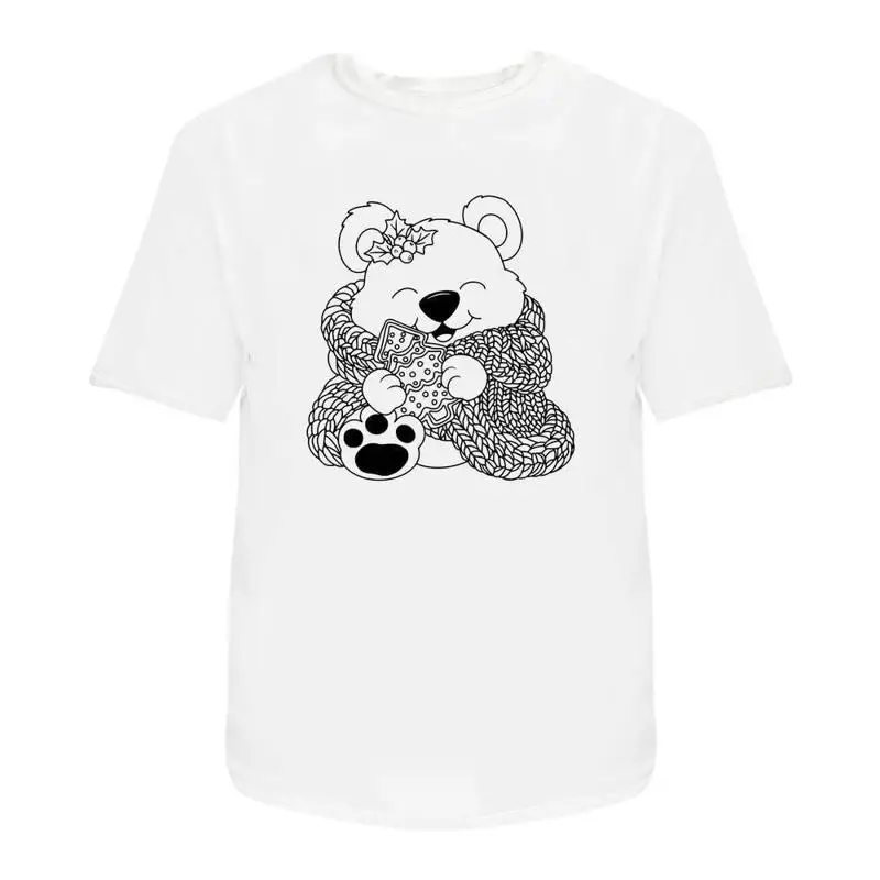 

Хлопковая футболка с рождественским одеялом и медведем Ta051214