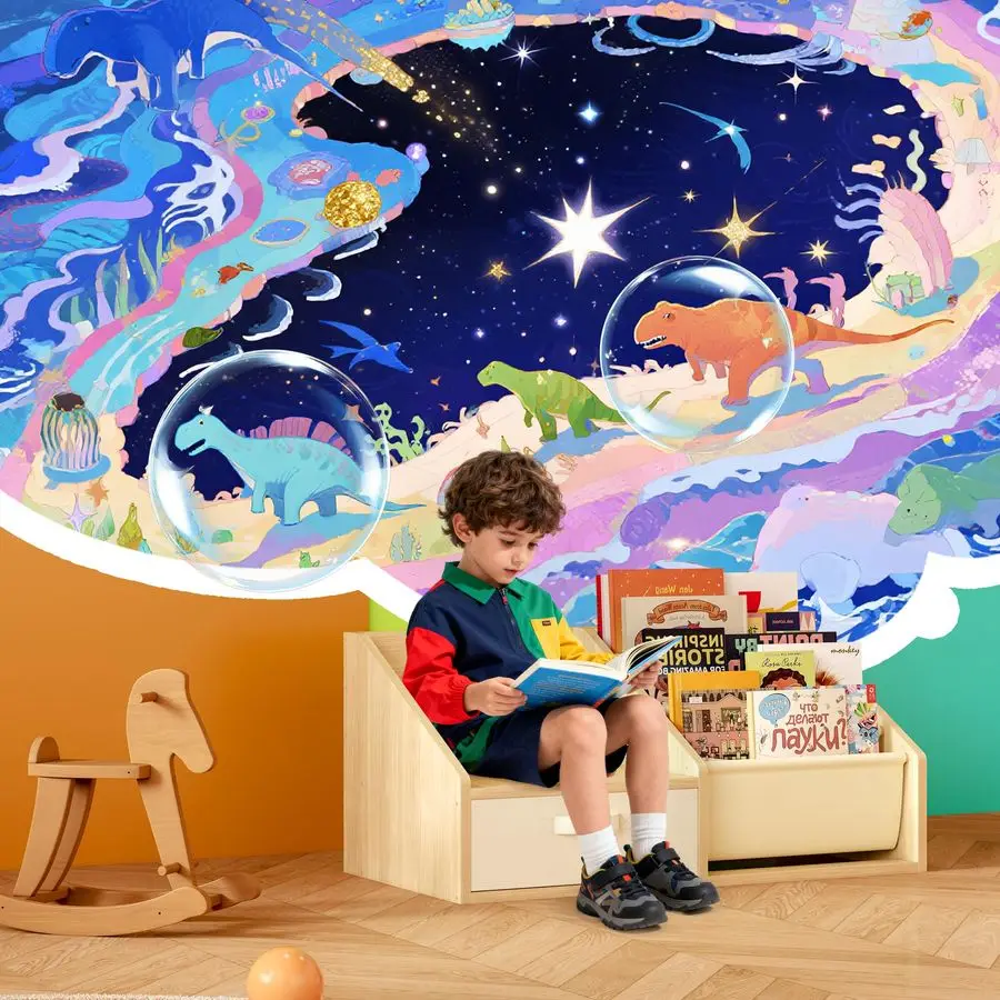 رف كتب للأطفال مع مقعد رف كتب للأمام لغرف الأطفال، خزانة كتب للحضانة مع رف مونتيسوري من 5 طبقات، خشبي