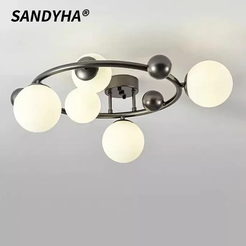 

SANDYHA Nordic Circular Magic Bean Pendant Lights Italian Design Unique Home Decor for Living Room Restaurant Bedroom Modern