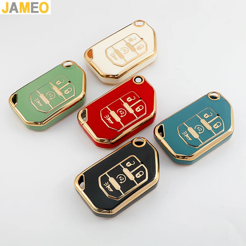 4 Buttons TPU Key Remote FOB Case Cap Funda For Jeep Wrangler JL JLU Flip Protect Entry Bag Holder