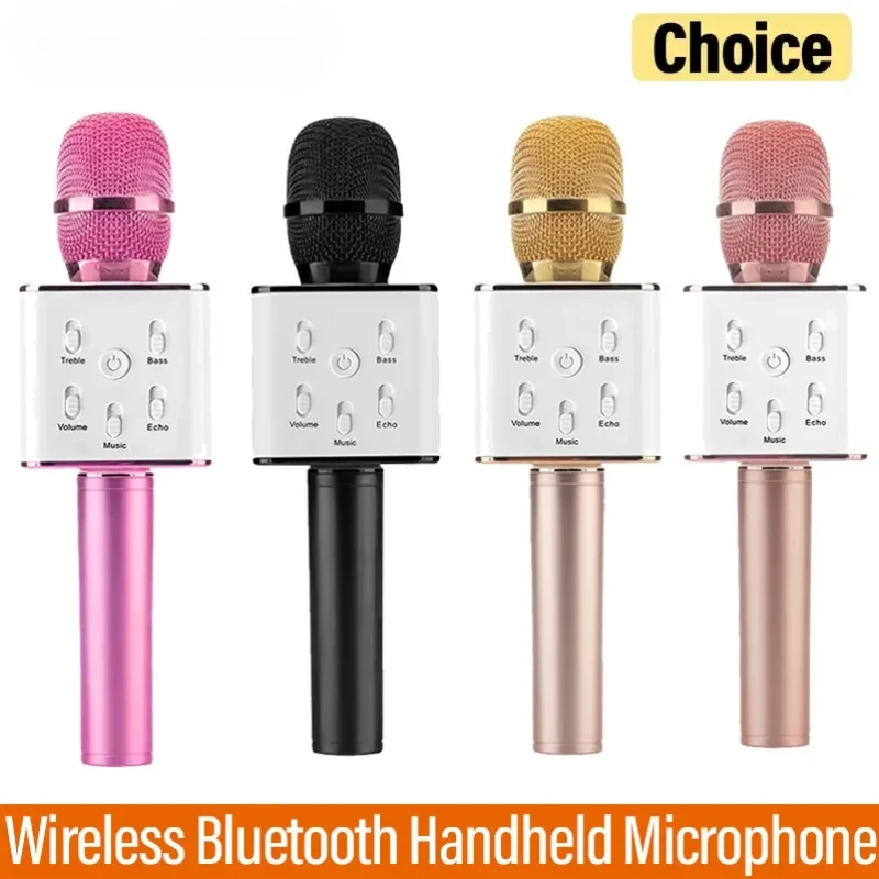 

Wireless Bluetooth Handheld Microphone Colorful Light Singing Karaoke KTV for Music Lover Eliminate Music Original Sound Speak