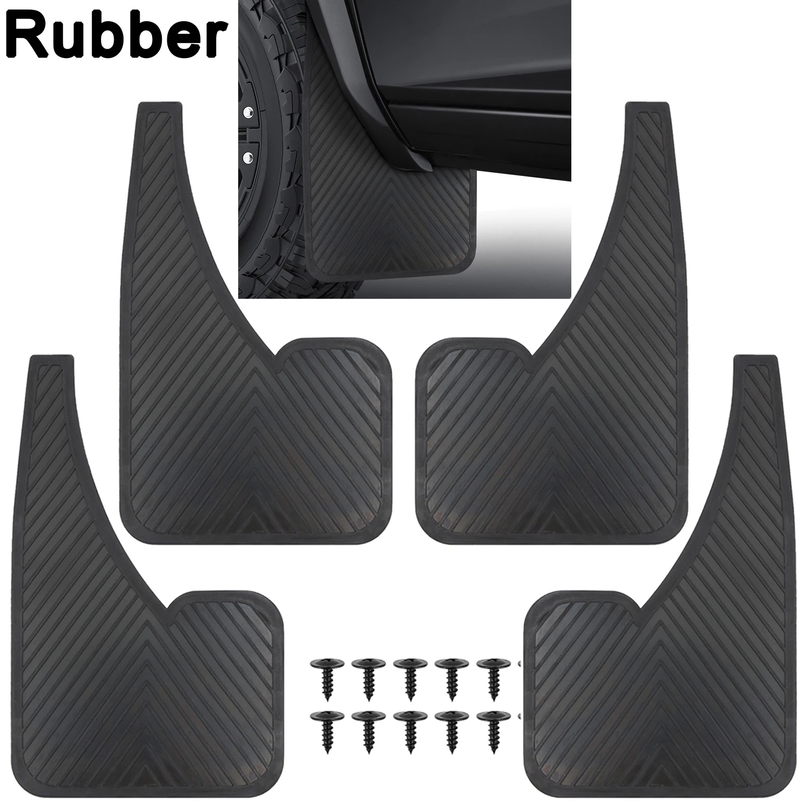 4PCS 5mm Rubber Mudflaps Mud Flaps Splash Guards For TOYOTA Rav4 Rav 4 1995-2023 XA20 XA30 XA40 XA50 EV Vanguard Suzuki Across