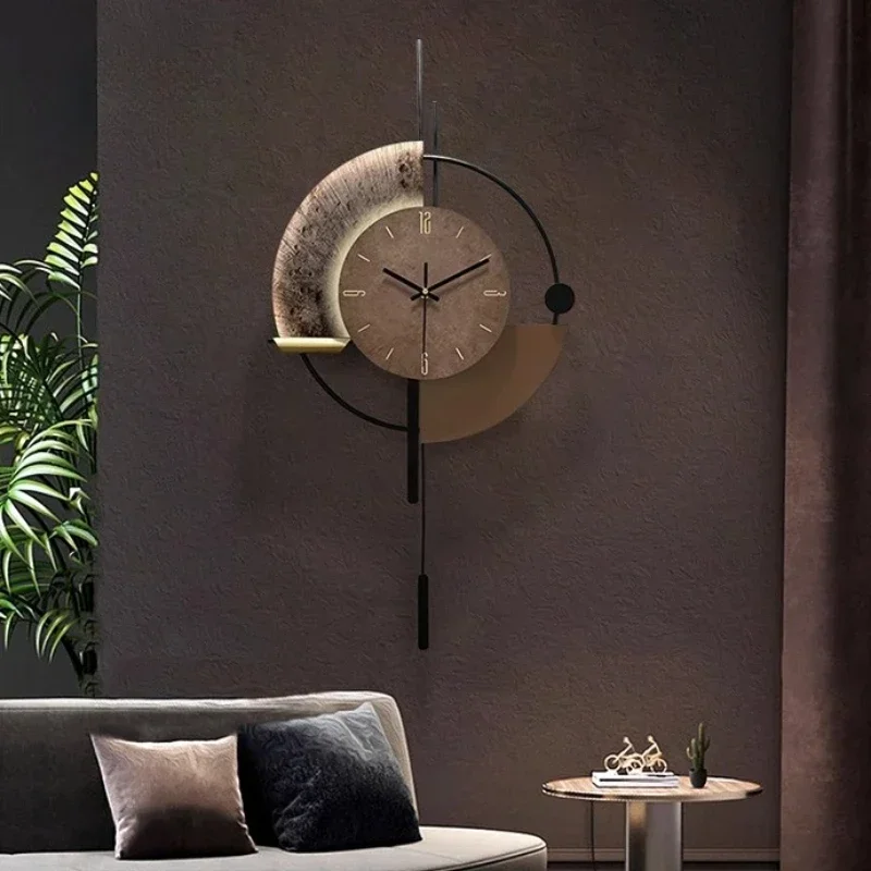 

Wall Clocks Modern LED Light Advanced Living Restaurant Wall Clock Battery Version Decor Room Decoration Home Decor Items