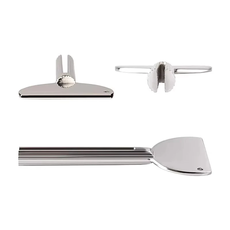 Tube de presse-dentifrice créatif en acier inoxydable, ensemble d'accessoires de salle de bains, teinture de couleur de cheveux, presse-peinture cosmétique en forme de clé