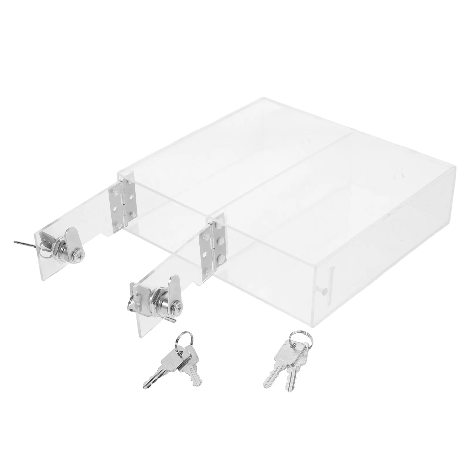 

Настольный прозрачный шкафчик с 2 отделениями и замком, акриловый, для хранения телефонов и документов в офисе