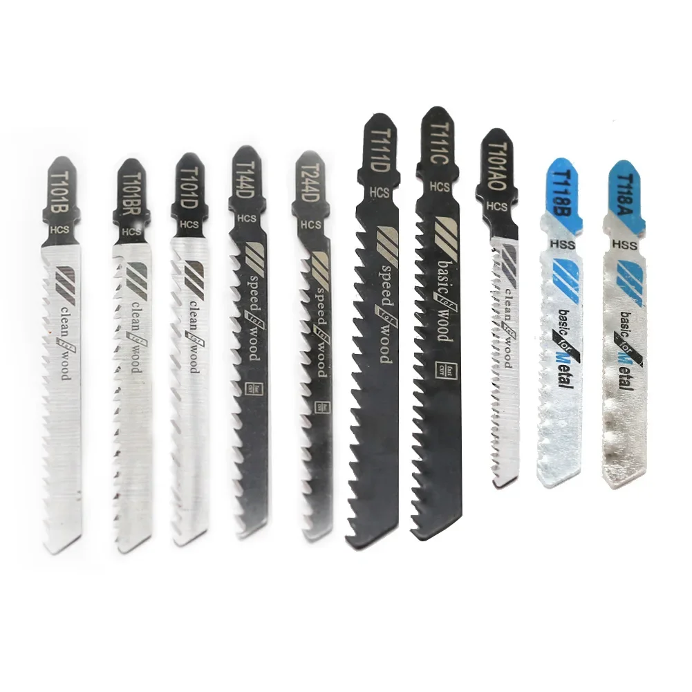 10 unid/set de varias hojas de sierra de calar con mango en T, cuchillas surtidas, herramienta de carpintería para Makita, disco de corte de Metal, plástico y madera