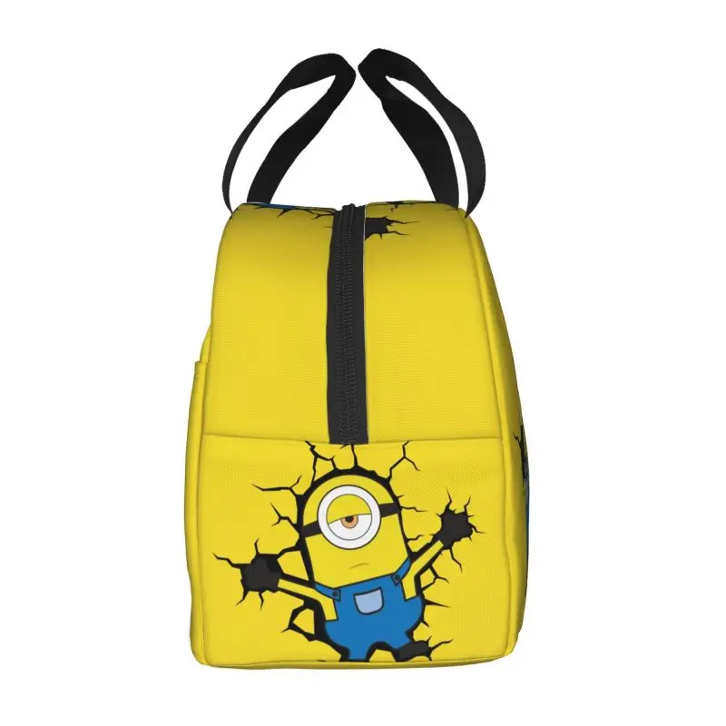 Custom Minions Broke The Wall Resuable Lunch Box Women Waterproof Cooler Thermal Food Insulated Lunch Bag Office Work