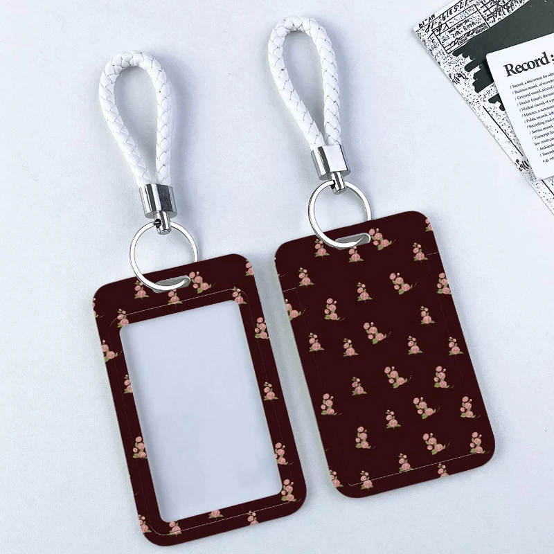 Bus Card Protective Case Simple Little Flower Student Campus Lanyard Cards Holder Credit ID Card Badge Bag Photo Protector