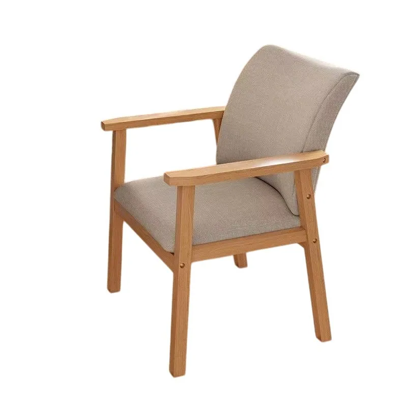 HYS solid wood chair leisure chair sedentary not tired study living room dining room stool armrest book desk chair office study