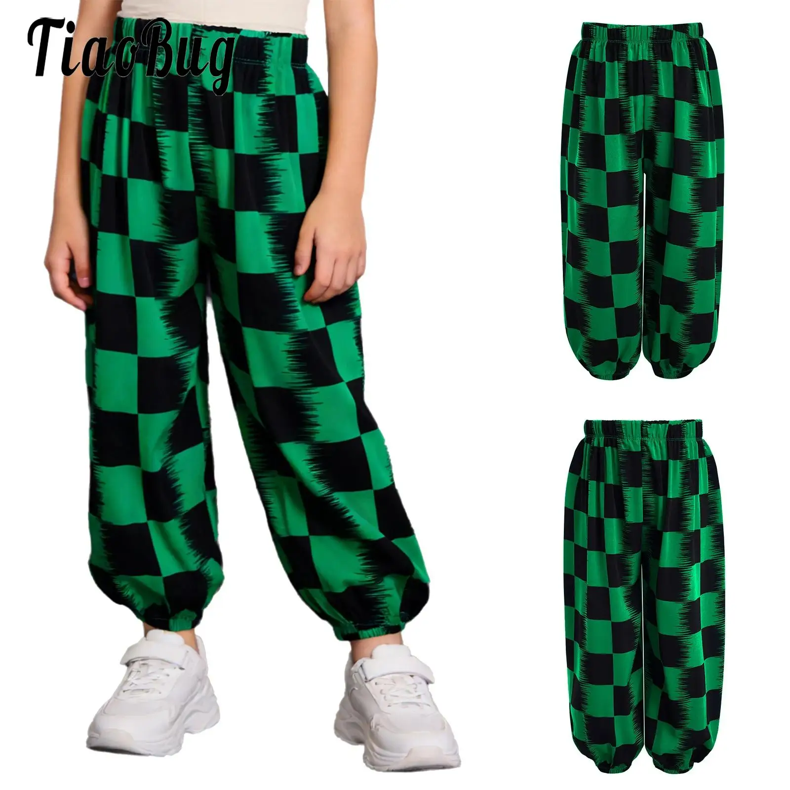 

Kids Boys Girls Printed Dance Sport Bloomers Elastic Waistband Loose Lantern Pants for Casual Daily Life Park Picnic Beach