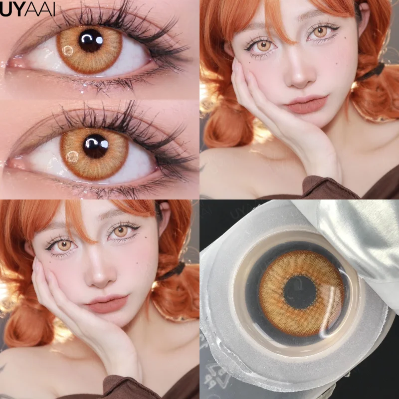 UYAAI Halloween Cosplay Color Contact Lenses Cosplay Lens Anime Red Lenses Girl Tears Graduated Colored Lenses Makeup Eye Len