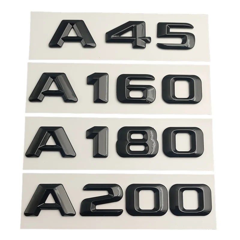 3d ABS Black Car Letters For A35 A45 A160 A180 A200 A220 A250 4 Matic Emblem Logo Badge Trunk Sticker Accessories