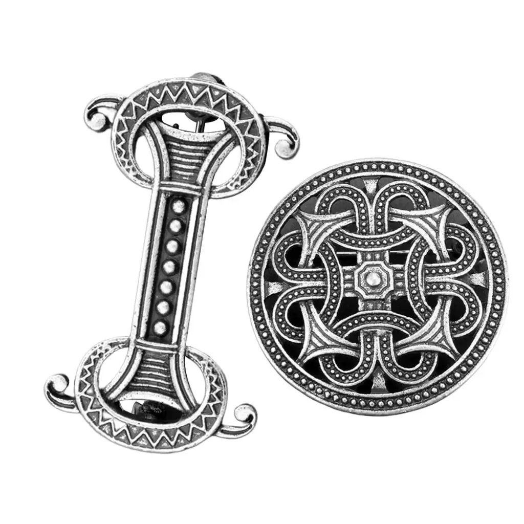 Viking Irish Brooch Pin Classic Vintage Zinc Alloy Brooches for Blouses with Moon Decorative Pins for Clothes