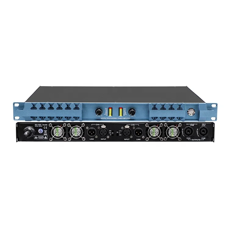 DP Series 1u Power Digital Amplifier  Sound Standard Power 2500W 2CH  Switching Power Amplifier Use for Professional Stage
