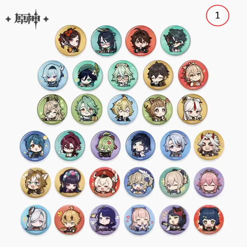 2024 Anime Genshin Impact Q Version Internet Meme Series Badge Thoma Sangonomiya Kokomi Klee Barbara Jean Baji Brooch Official