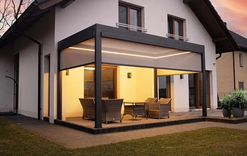 

Customized Electric Waterproof Motorized Outdoor Carport Sunshade for Car Aluminium Gazebo White Patio Roof Louvered Pergola