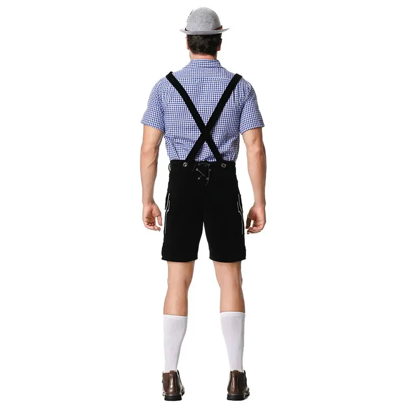 AA BCBNZ ذكر مهرجان أكتوبر Lederhosen البافارية Octoberfest الألمانية البيرة زي قميص الحمالة السراويل قبعة تأثيري 2025 جديد