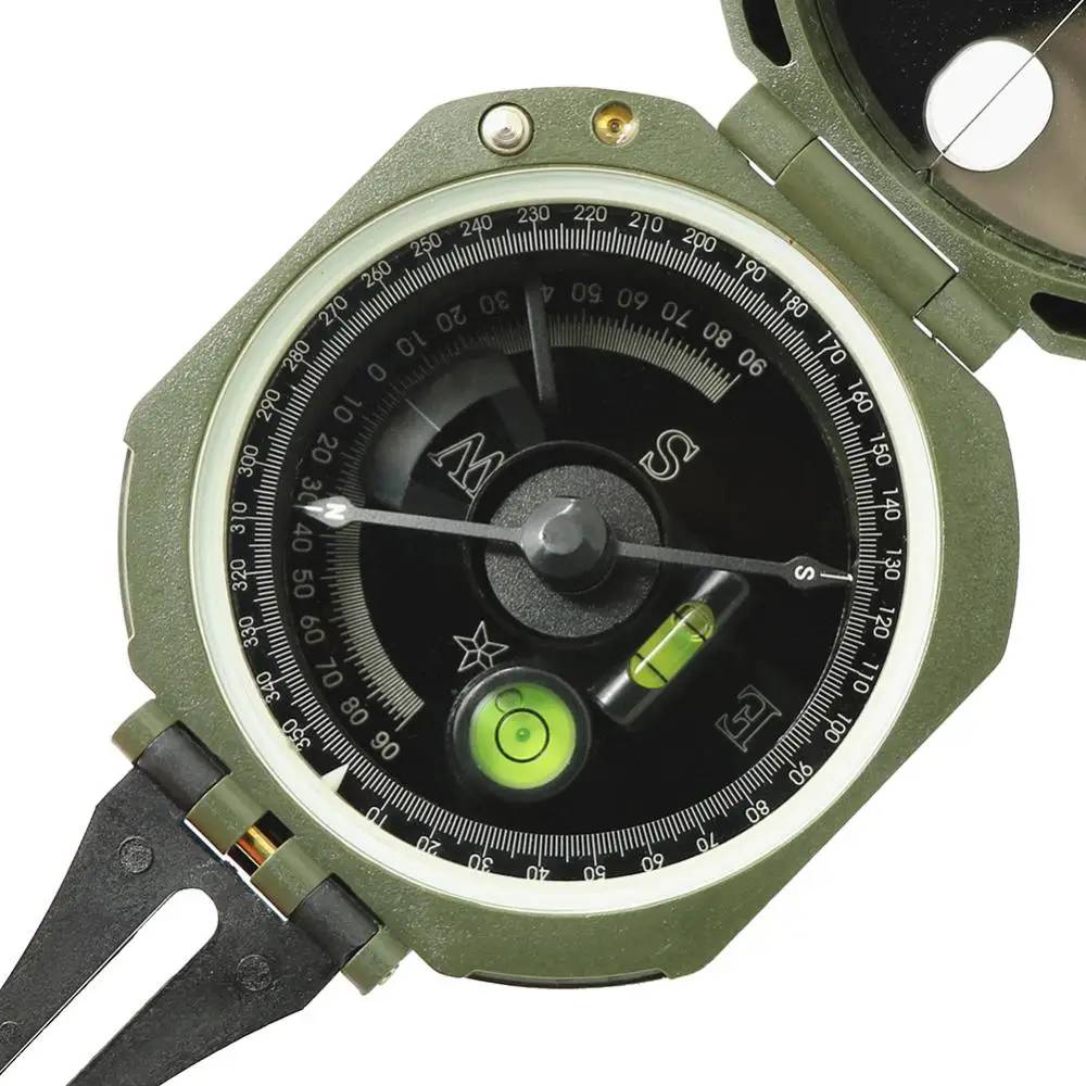 Outdoor Professional Survival Geological Transit Compass Measuring Slope Scale Bungee Cord Diving Portable Military Camping