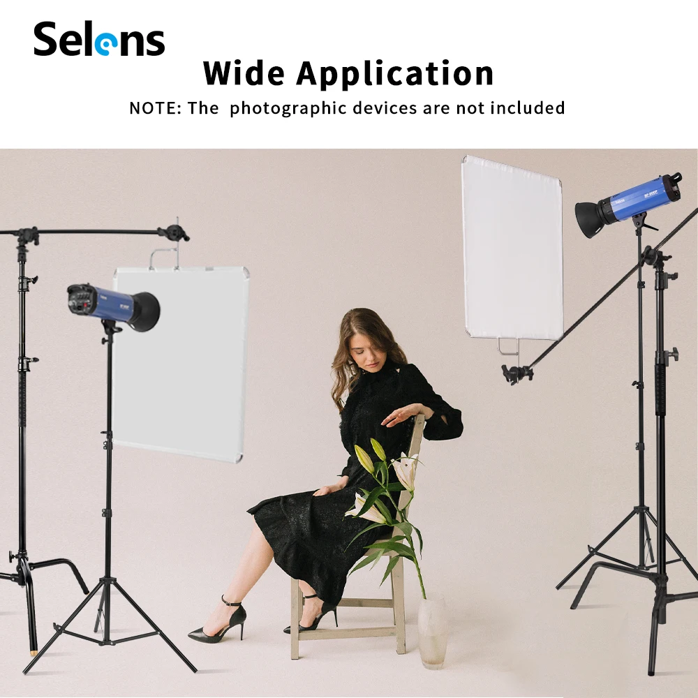 Selens สแตนเลส C-Stand ขาตั้งหลอดไฟขาตั้งกล้อง Boom Arm Magic ขาการถ่ายภาพสำหรับไฟสปอร์ตไลท์,Softbox,photo Studio