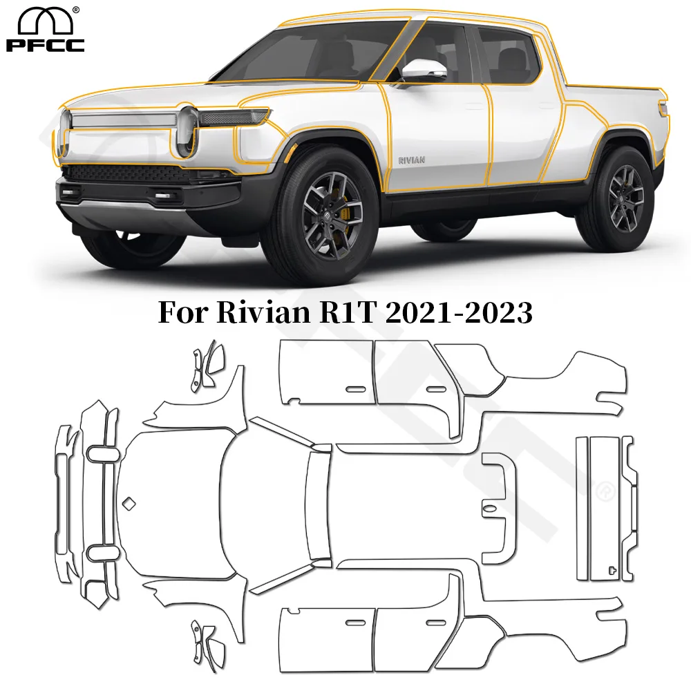 

Для Rivian R1T 2021 2022 2023, защитная пленка для краски из ТПУ, предварительно вырезанная пленка против царапин, PPF, кузов автомобиля, прозрачный бюстгальтер, устойчивый невидимый чехол