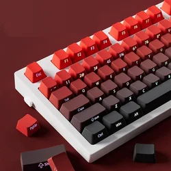 K135 Gradient Keycaps Side Printed PBT Double Color Translucency Keycaps OEM Profile for MX Switches Gaming Key Cap Red