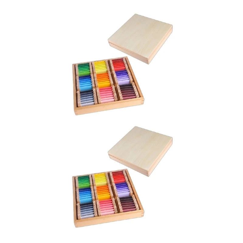 Monessori Sensorial Maerial Learning Boîte à colorier en bois préscolaire oy