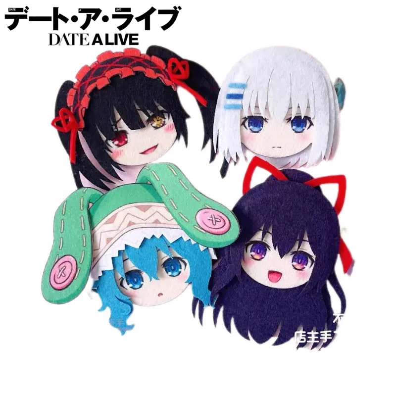 

Anime DATE A LIVE Tokisaki Kurumi Himekawa Yoshino Yatogami Tohka Cosplay Felt Badge Cartoon Handmade Brooch Bag Pins Jewely
