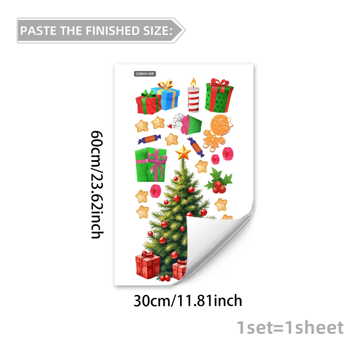 ChristmFor as Themed WFor جميع الملصقات المكونة من مادة PVC لـ EFor asy Home DecorFor ation على WFor all Windows For and More
