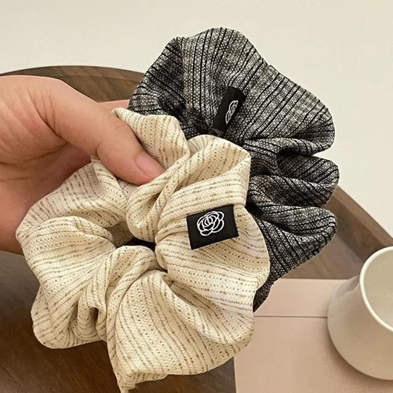 New Autumn Elegant Plaid Hair Ring for Women Ponytail Pompom Hair Ties Elastic Hair Band Ropes Girls Accessories Headwear