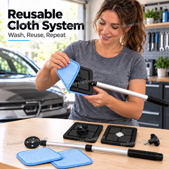 Cute New Portable Fashion Glass Cleaner Stripe-Free Car Glass Cleaning Kit