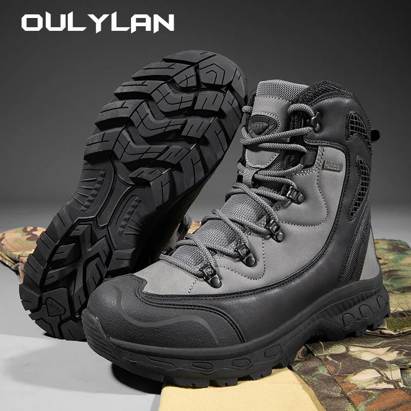 Male Military Boots Hiking Tactical Boots Men Special Force Climbing Desert Shoes Outdoor Waterproof Ankle Boots Men Work Boots