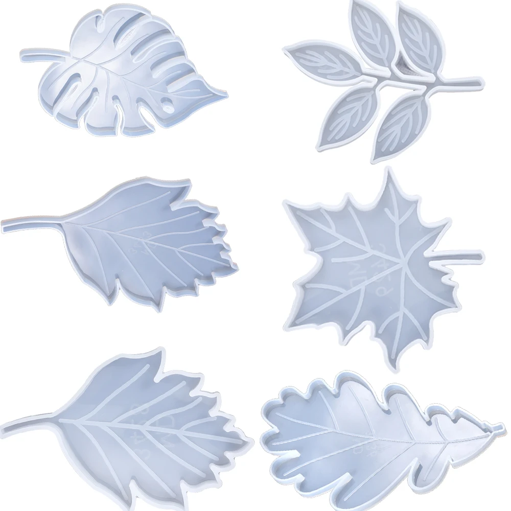 Palm Maple Leaf Coasters Silicone Molds For Epoxy Resin Leaves Shapes Casting Moulds DIY Handmade Tools Craft Jewelry Supplies