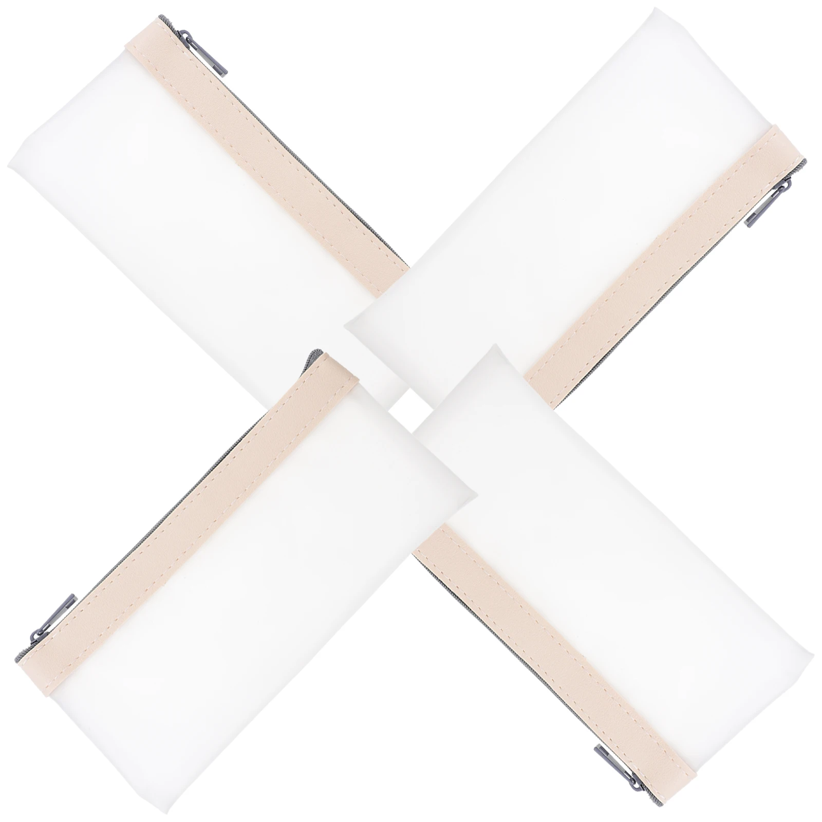 

4pcs Pencil Case Large Capacity Transparent Stationery Bag For Students Office Organizers Multi-Use Pen Storage Portable