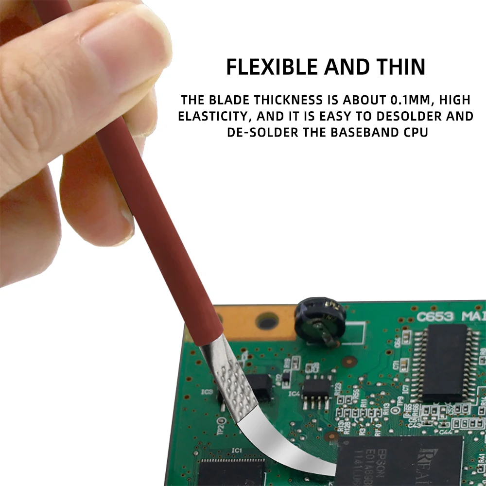 5 in 1 Kit di strumenti per la riparazione di Chip piede di porco a lama sottile rimuovere il raschietto per colla per la riparazione della CPU del Chip IC del Computer del telefono