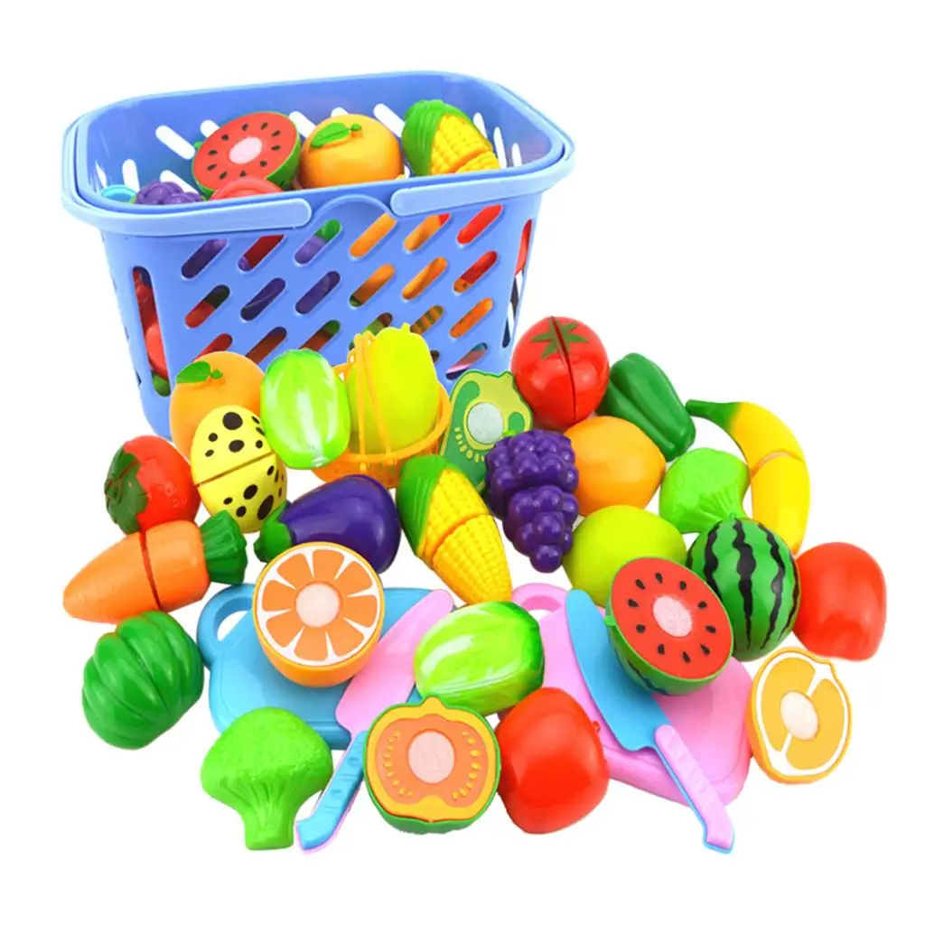 Kids Pretend Role Play Cutting Food Toys Fruit Vegetable Food Set Gifts