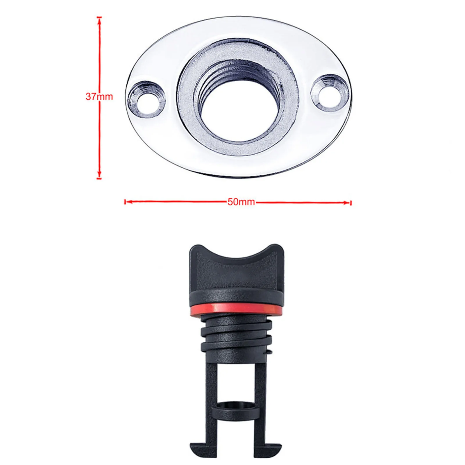 25mm Drainage Socket for Kayak Hull Reliable Black Nylon Stopper with Flanged Base for Effective Water Management