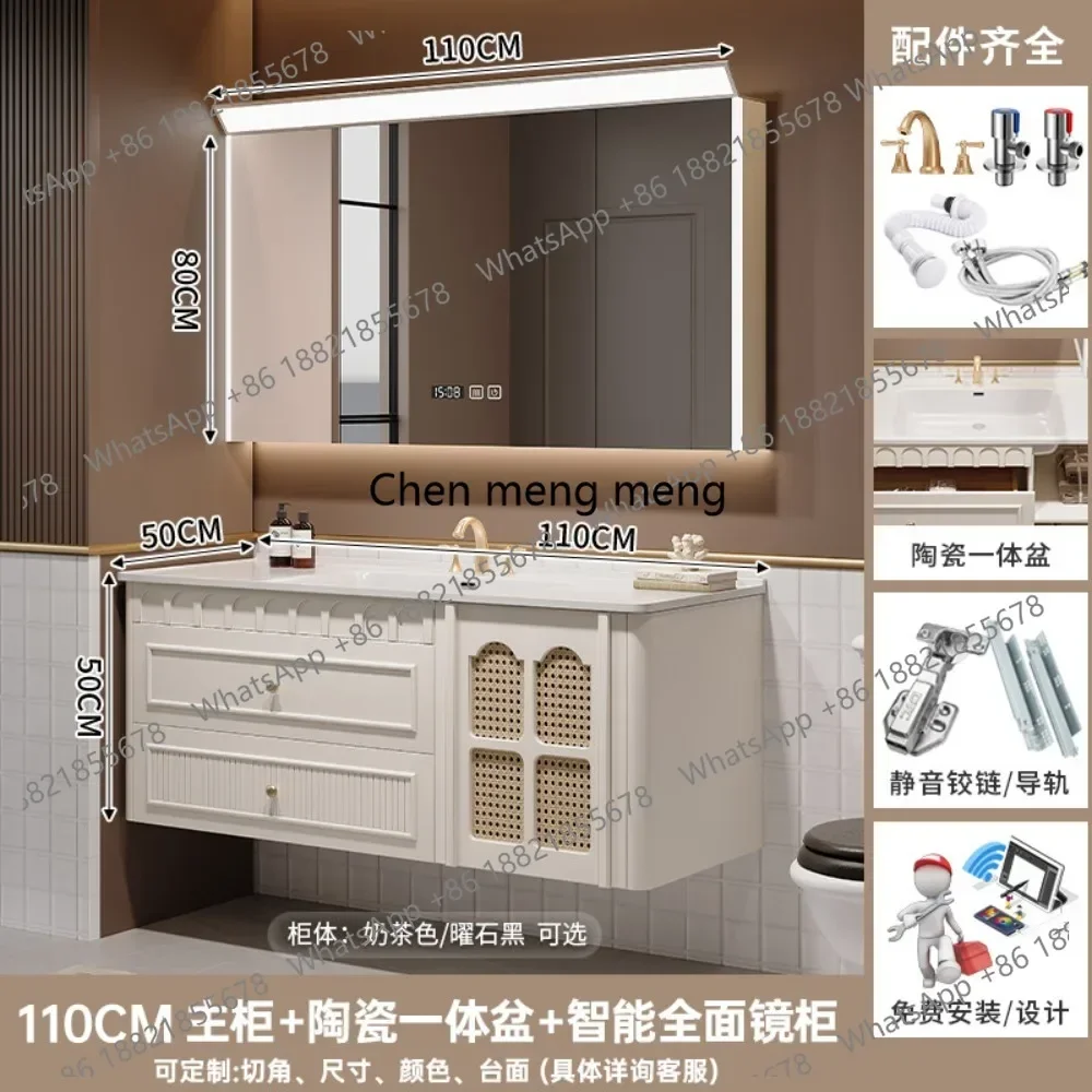 6239  French oak bathroom cabinet ceramic integrated basin washbasin cabinet combination washbasin in the ancient style