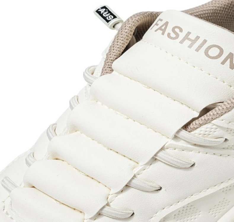 Neue, bequeme Herrenschuhe im lässigen Stil, vielseitige, dicke Sohlen, höhenvergrößernde weiße Schuhe, Sportschuhe – Detail 3