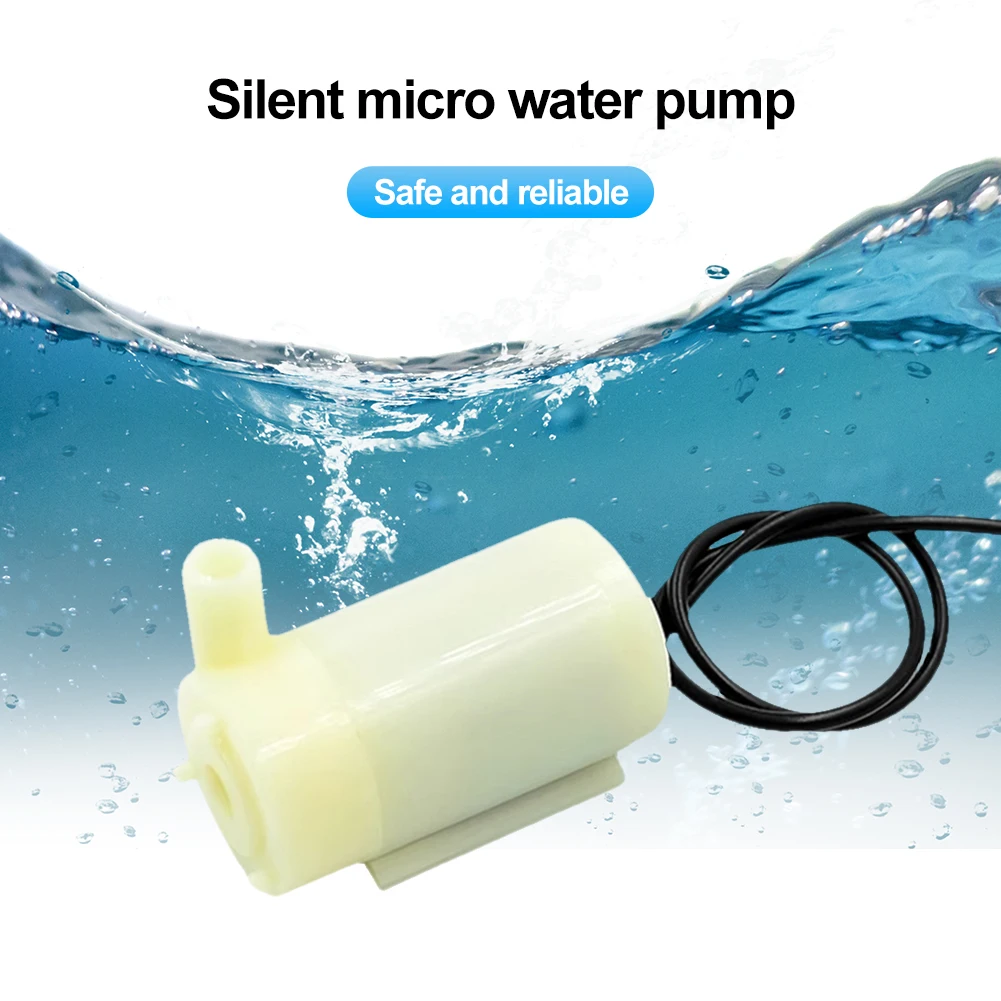 DC 3V 5V Mini Water Pump with Flexible Tubing Portable Submersible Water Pump Silent for Fish Tank Fountain Aquarium Garden