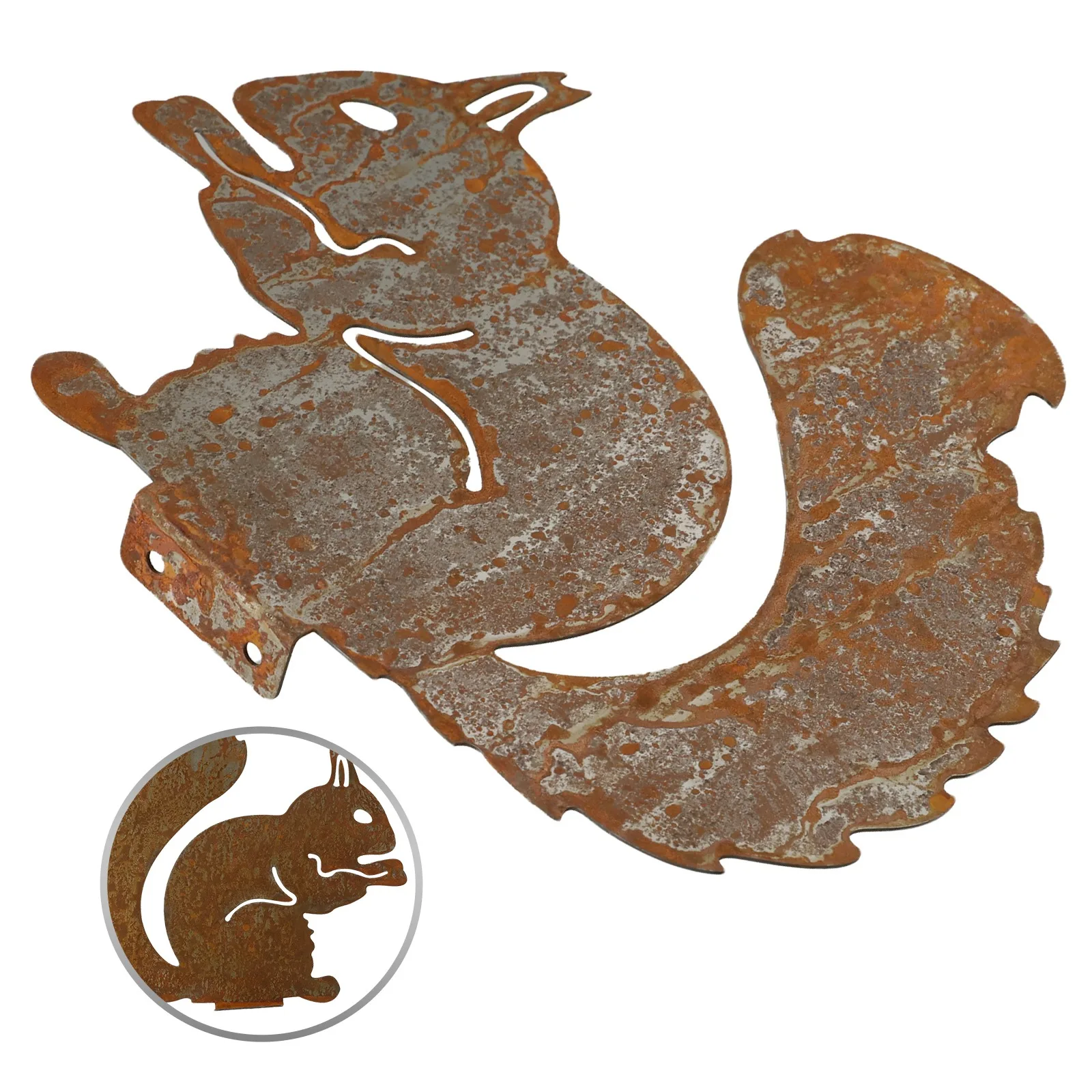 Rusty Squirrel Outdoor Garden Decoration in Iron Suitable for Placement on for windows Trees or Fences with Long Lasting Finish