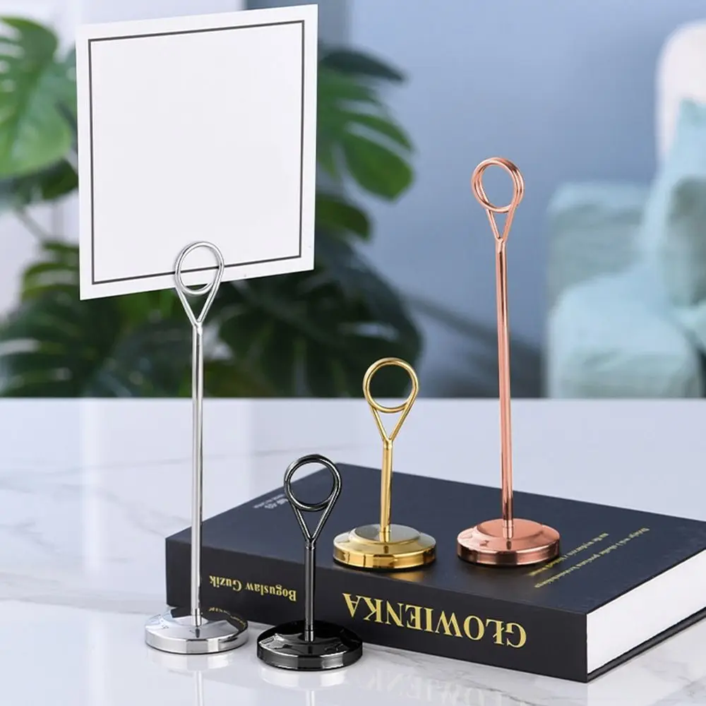 Steel Desktop Decoration For Memo Postcard Paper Picture Table Number Holder Note Clamp Paper Stand Photo Clip Card Holder