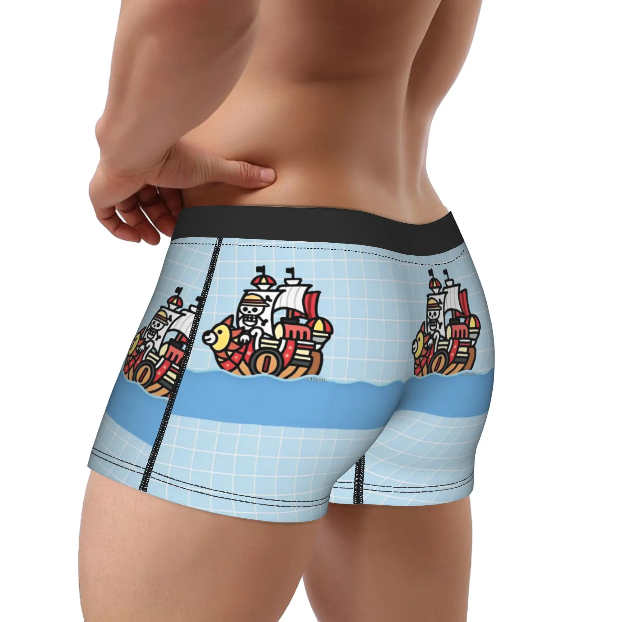 Ones Japanese Anime P-Pieces Boxershorts  3D Pouch Underwear Hot Sale Pattern Shorts Briefs Breathable Men's Panties Plus Size