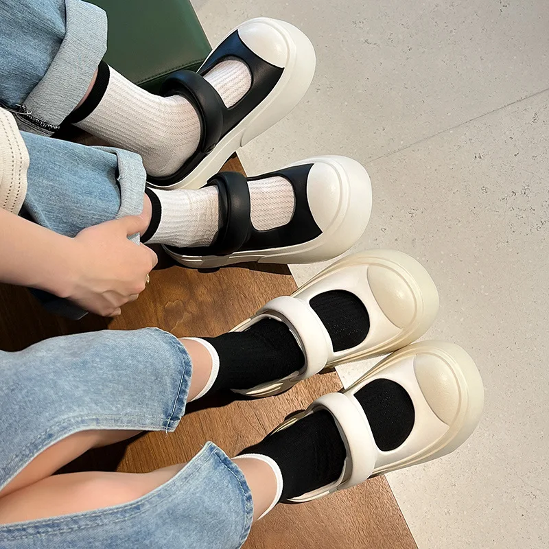 Summer EVA New Women's Sandals and Slippers 2023 Outdoor Trend Flat Bottom Versatile Sandals Dual Wear Contrast Color Slippers