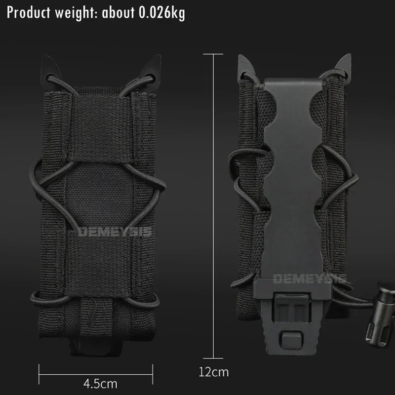 Bolsa de cargador táctico de 2 piezas, 9mm, soporte de transporte rápido para pistola, cinturón, sistema Molle, bolsas de caza