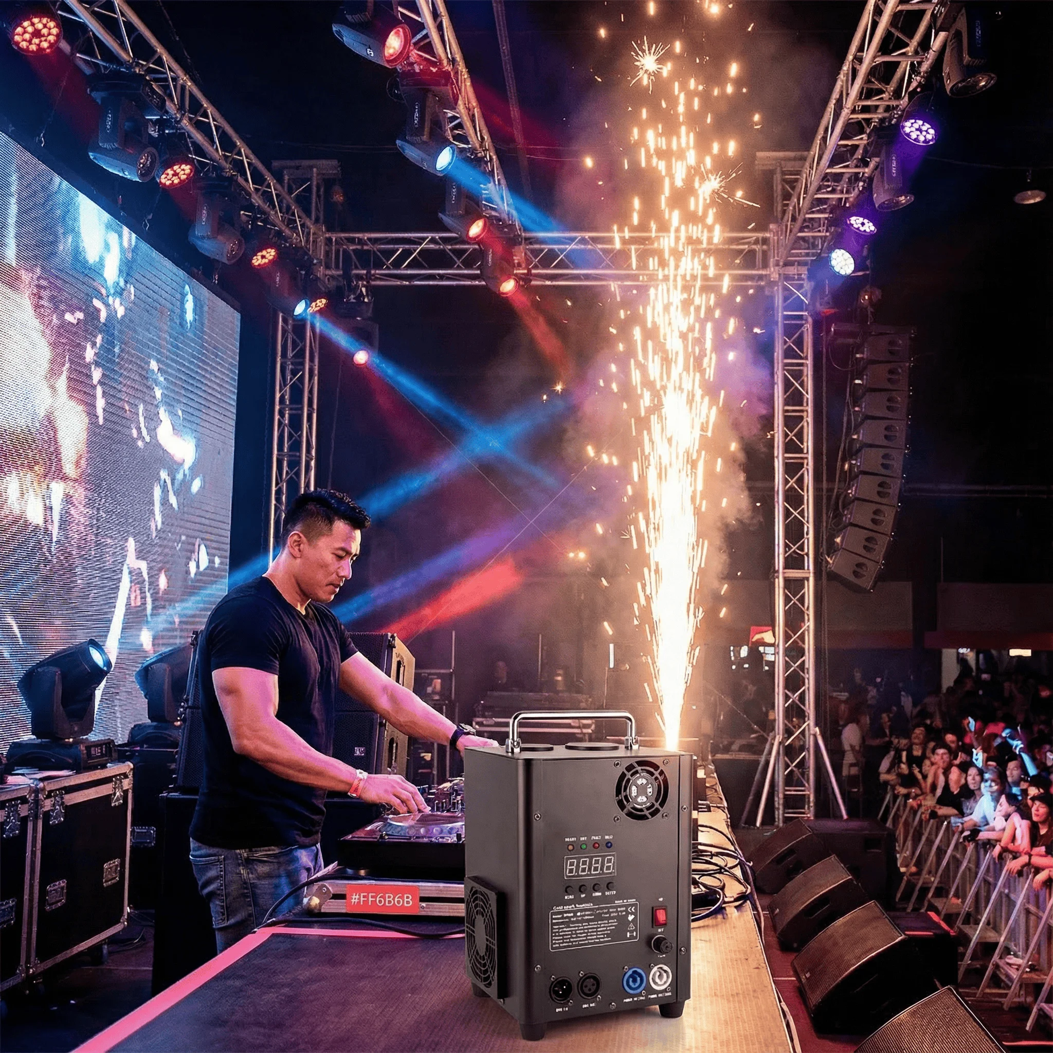 700W TI Cold Spark Machine Ti Powder Sparkler Machine DMX Remote Wireless Cold Firework Wedding Party Show DJ Disco Stage