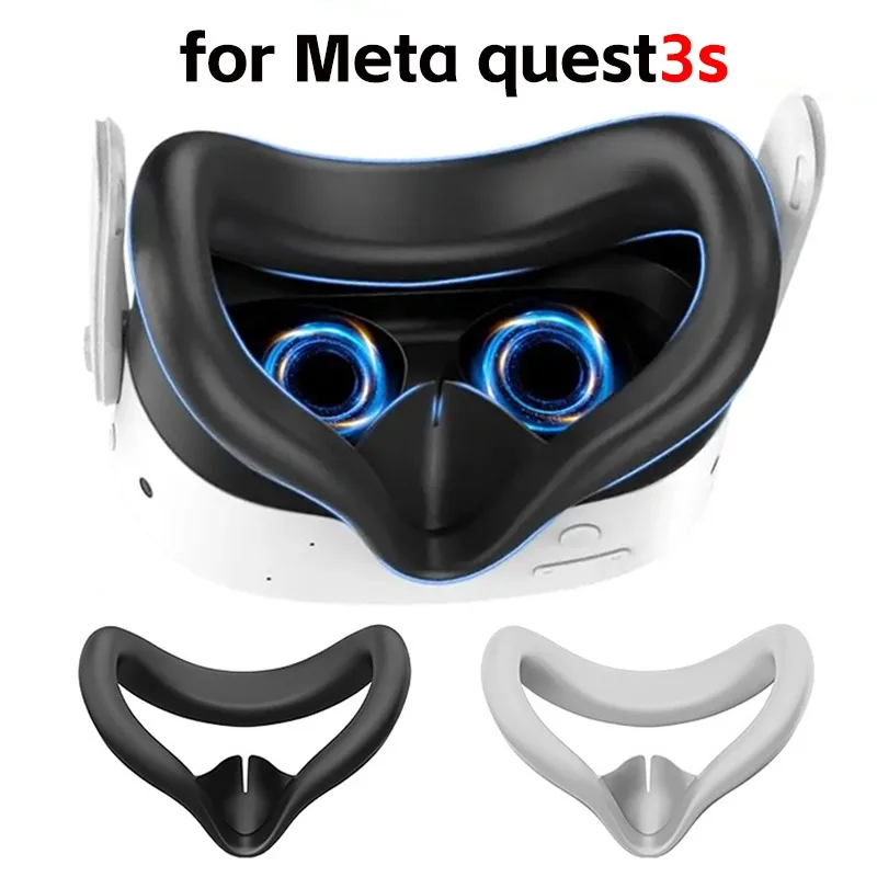 Silicone VR Face Mask for Meta Quest 3s Replaceable Mask Sweatproof Face Cushion Lightproof Silicone Mask Face Cover Accessories