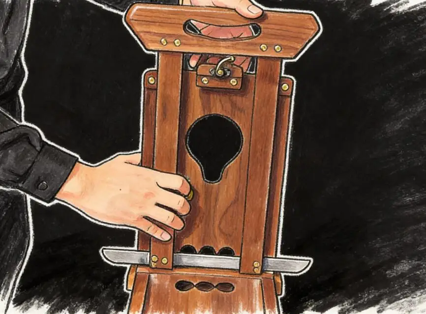 

Wrist Cutting Magia The Chopper (Black Walnut) Stage Magic Tricks Magician Classic Illusions Gimmicks Mentalism Props Fun Horror